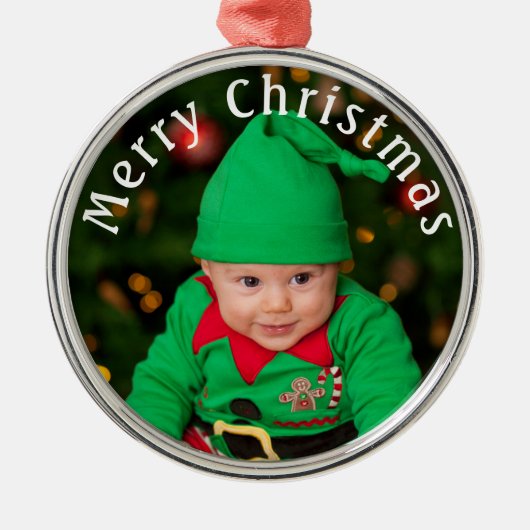 Voeg uw kerstversiering toe metalen ornament (Voorkant)