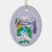 Voeg uw kerstversiering voor de feestdag met foto' keramisch ornament (Rechts)