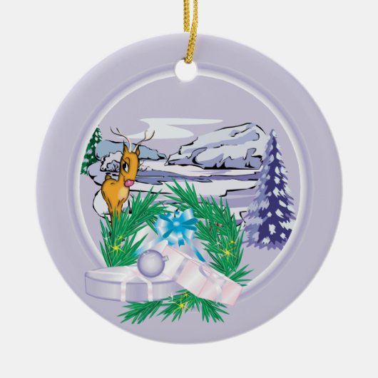 Voeg uw kerstversiering voor de feestdag met foto' keramisch ornament (Voorkant)