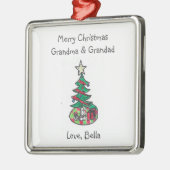 Voeg uw kind kunstwerk grootouders kerst metalen ornament (Links)