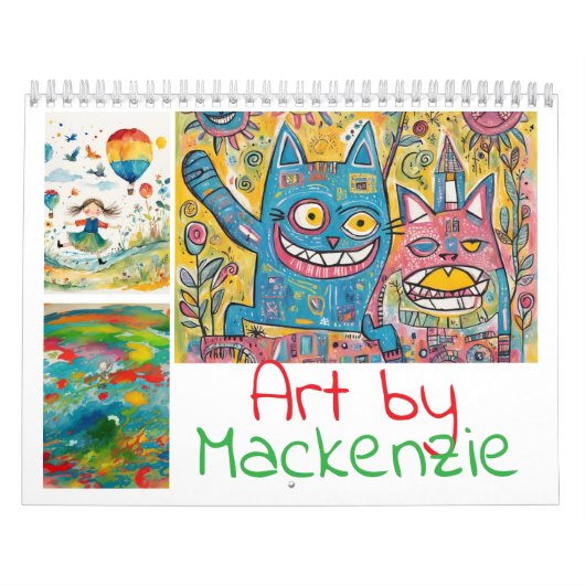 Voeg uw kinderen kunst gepersonaliseerd kalender (Hoes)