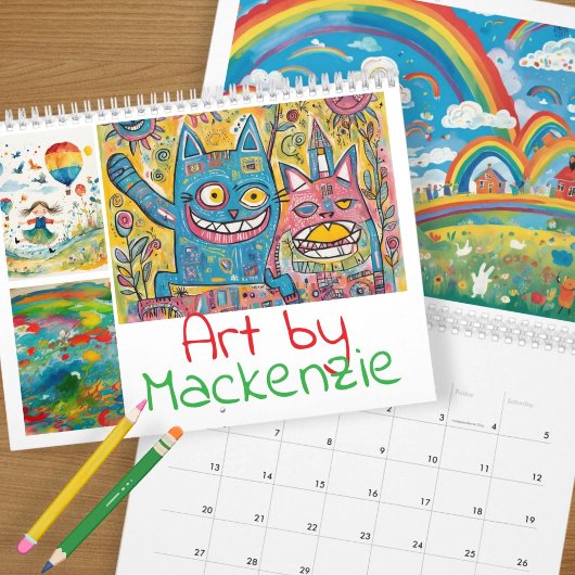 Voeg uw kinderen kunst gepersonaliseerd kalender