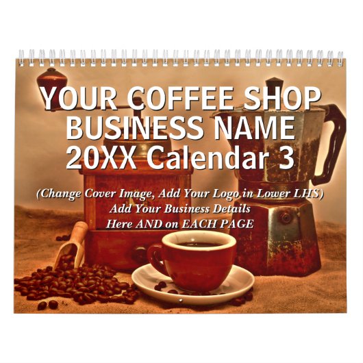 Voeg uw Koffiewinkel toe - Gegevens 20xx C Kalender (Hoes)