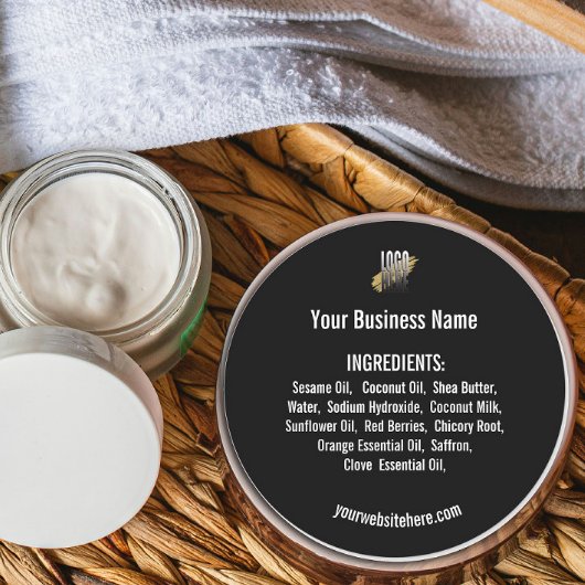 Voeg uw lijst met logo toe met zwarte website ronde sticker