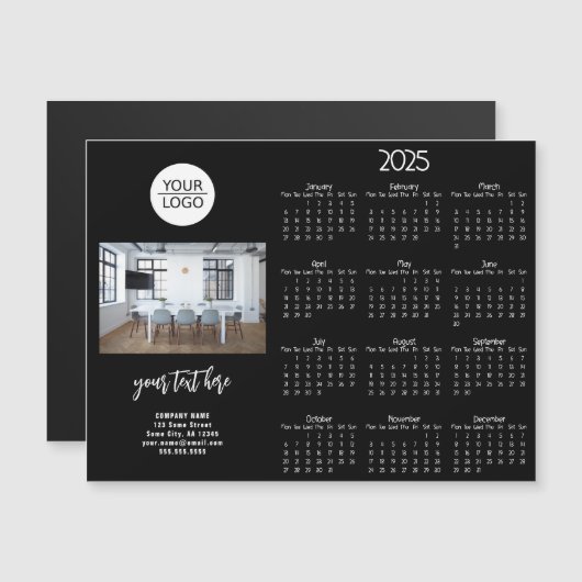 Voeg uw Logo 2025 Kalender Bedrijfsfoto toe (Voorkant / Achterkant)