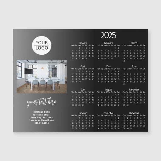 Voeg uw Logo 2025 Kalender Bedrijfsfoto toe (Voorkant)