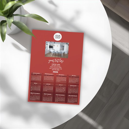 Voeg uw Logo 2026 Kalender Bedrijfsfoto toe