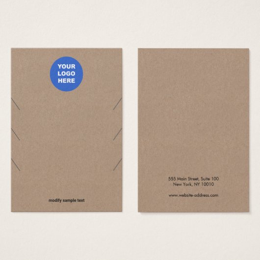 Voeg uw Logo 3-Ketting Kraft-kaart toe Visitekaartje (Voorkant /achterkant)