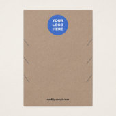 Voeg uw Logo 3-Ketting Kraft-kaart toe Visitekaartje (Voorkant)