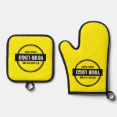 Voeg uw Logo-aangepaste kleine bedrijven toe Ovenwant & Pannenlap Set (Voorkant)