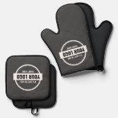 Voeg uw Logo-aangepaste kleine bedrijven toe Ovenwant & Pannenlap Set (Voorkant / Achterkant)