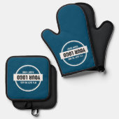 Voeg uw Logo-aangepaste kleine bedrijven toe Ovenwant & Pannenlap Set (Voorkant / Achterkant)