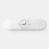 Voeg uw logo Aangepaste monogram initiaal wit toe Persoonlijk Skateboard (Horizontaal)