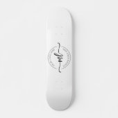 Voeg uw logo Aangepaste monogram initiaal wit toe Persoonlijk Skateboard (Voorkant)