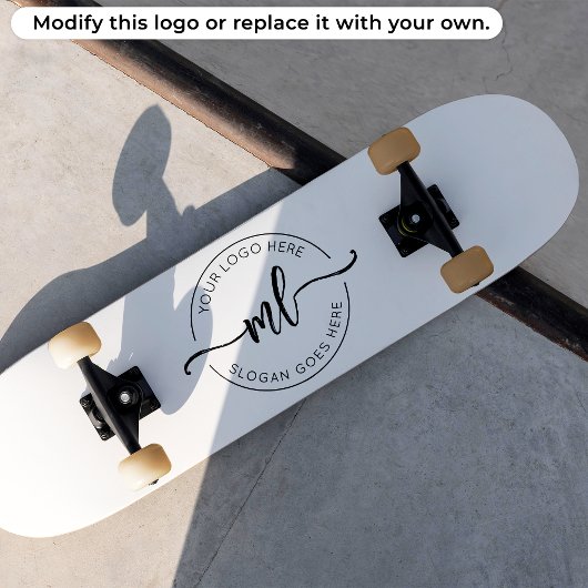 Voeg uw logo Aangepaste monogram initiaal wit toe Persoonlijk Skateboard