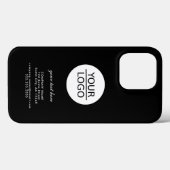 Voeg uw logo Aangepaste tekst Bedrijf Zwart toe Case-Mate iPhone Case (Achterkant (horizontaal))