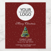 Voeg uw Logo Aangepaste Tekst Promotie Kerstboom t Wijn Etiket (Enkel label)