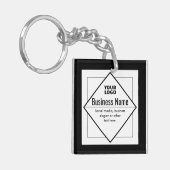 Voeg uw logo aanpasbare sjabloon toe sleutelhanger (Voorkant Links)