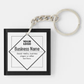 Voeg uw logo aanpasbare sjabloon toe sleutelhanger (Achterkant)