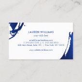 Voeg uw Logo Abstracte Blauwe Indigo borstels toe Visitekaartje (Achterkant)