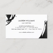 Voeg uw Logo Abstracte zwarte inktpenselen toe Visitekaartje (Achterkant)