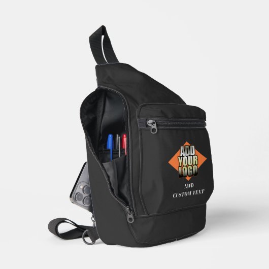 Voeg uw Logo Afbeelding toe Gratis aangepaste teks Sling Bag (Open)