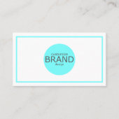 Voeg uw Logo Aqua Blue and White Modern Simple Visitekaartje (Voorkant)