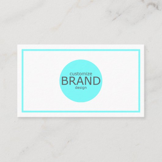 Voeg uw Logo Aqua Blue and White Modern Simple Visitekaartje (Voorkant)