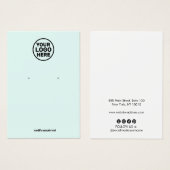 Voeg uw Logo Aqua Blue Earring Display Kaart toe (Voorkant /achterkant)