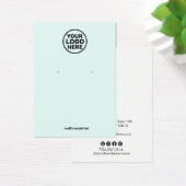 Voeg uw Logo Aqua Blue Earring Display Kaart toe (Bureau)