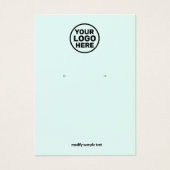 Voeg uw Logo Aqua Blue Earring Display Kaart toe (Voorkant)