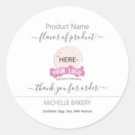 Voeg uw logo Bakery Productnaam toe Ronde Sticker