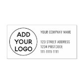 Voeg uw logo bedrijfsadres modern eenvoudig toe rubberstempel (Afrduk)