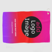 Voeg uw Logo  BedrijfsMagenta Beach toe Golfhanddoek (Horizontaal)