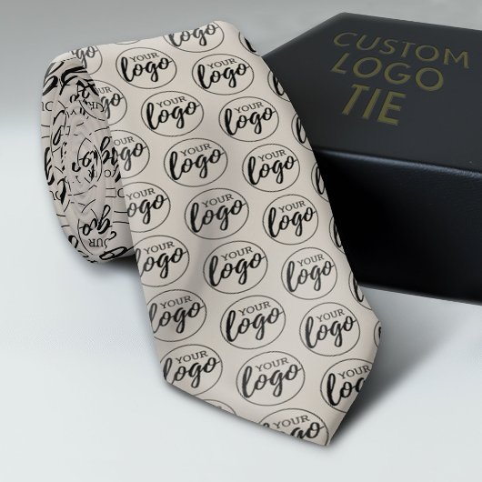 Voeg uw Logo-bedrijfsminimalistische beige toe Stropdas