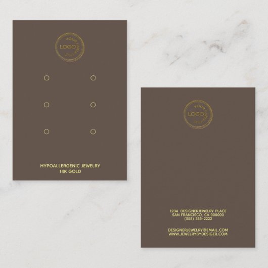 Voeg uw Logo-beeldscherm toe met 3 paren bruin Visitekaartje (Voorkant / Achterkant)