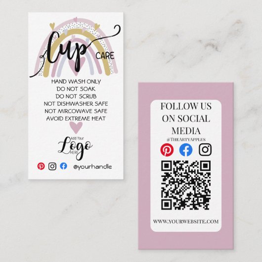 VOEG UW LOGO bekerbekerbekervinylregenboog TOE Visitekaartje (Voorkant / Achterkant)