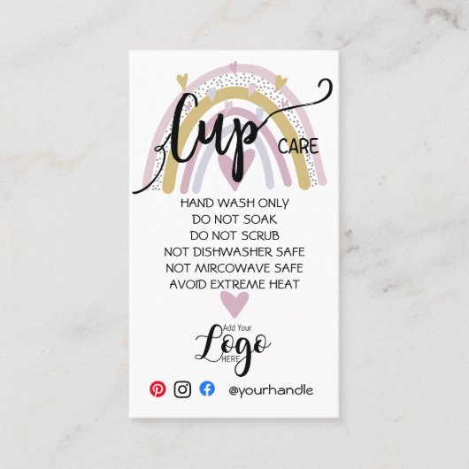 VOEG UW LOGO bekerbekerbekervinylregenboog TOE Visitekaartje (Voorkant)