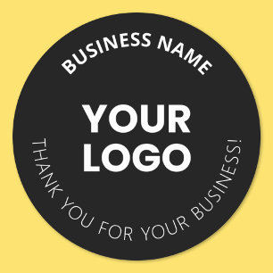 Voeg uw Logo & bewerkbare bedankbericht toe Ronde Sticker
