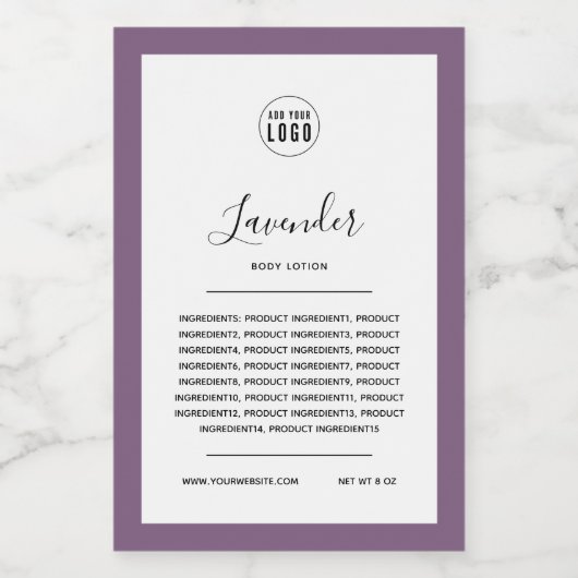 Voeg uw Logo bewerkbare randkleur productlabel toe Wijn Etiket (Enkel label)