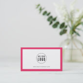 Voeg uw Logo bewerkbare randkleur toe Klantenkaartje (Staand voorkant)