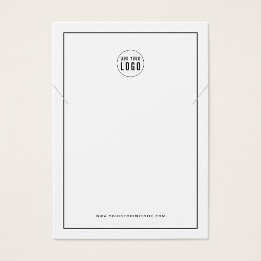 Voeg uw Logo Black Border Ketting Display Kaart to (Voorkant)