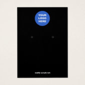 Voeg uw Logo Black Earring Display Kaart toe (Voorkant)