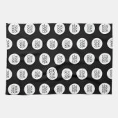 Voeg uw Logo Black Pattern Company Promotion toe Theedoek (Horizontaal)