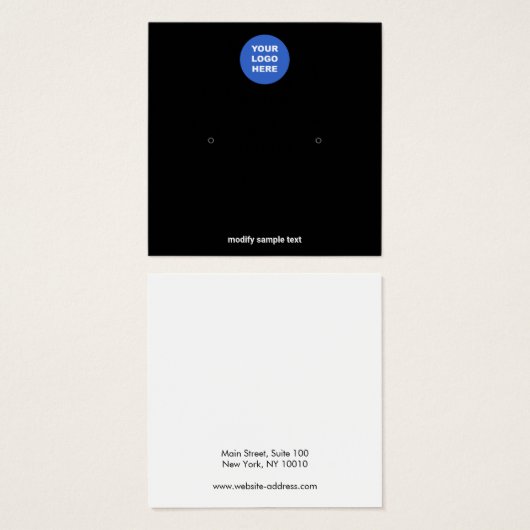 Voeg uw Logo Black Stud WC-Kaart toe Vierkante Visitekaartjes (Voorkant /achterkant)