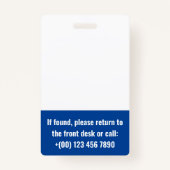 Voeg uw Logo Blue Volunteer Badge toe (Achterkant)