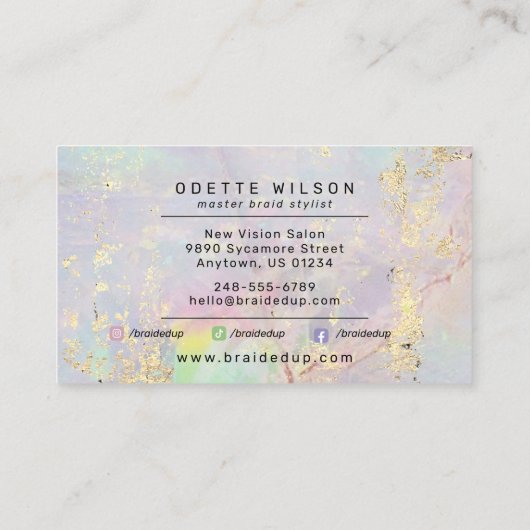 Voeg uw Logo Braid Stylist of Hair Braiding Salon  Visitekaartje (Achterkant)