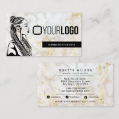 Voeg uw Logo Braid Stylist of Hair Braiding Salon  Visitekaartje (Voorkant / Achterkant)