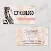 Voeg uw Logo Braid Stylist of Hair Braiding Salon  Visitekaartje (Voorkant / Achterkant)