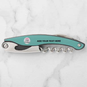 Voeg uw Logo Business Chic Mint toe Kurkentrekker
